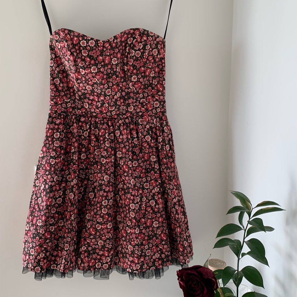 Pink sunflower strapless sundress from Pacsun